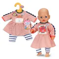 Produktbild: BABY born Set aus Kleid mit Dschungel-Motiv und gestreifter Leggins für 36cm Puppen.