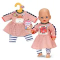 Produktbild: BABY born Kleid mit Dschungelmotiv, Langen Ärmeln & gestreifter Leggins - Hochwertiges Puppenzubehör - Kleidung geeignet für Puppen der Größe 36 cm