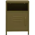 Produktbild: vidaXL Nachttische 2 Stk. Olivgrün 35x35x51 cm Stahl