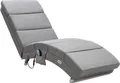 Produktbild: CASARIA® Relaxliege XXL Massage Heizfunktion 186x89x55cm Ergonomisch Stoff Gepolstert 180kg Belastbarkeit Wohnzimmer Innen Chaiselongue Relaxsessel Grau
