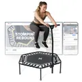 Produktbild: SportPlus Fitness Trampolin Indoor für Zuhause, Trampolin mit Haltestange höhenverstellbar, Gummiseilfederung, Workout & Cardiotraining, Premium-Qualität Designed in Germany 130kg