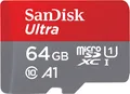 Produktbild: SanDisk Ultra microSDHC A1 140MB/s Class 10 Speicherkarte + Adapter 64GB