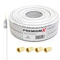 Produktbild: Premium X 10m BASIC Koaxialkabel 135dB 4-fach SAT Antennenkabel Koax-Kabel DVB-S / S2 DVB-C DVB-T BK Anlagen 4x F-Stecker