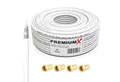 Produktbild: PremiumX 10m BASIC Koaxialkabel 135dB 4-fach SAT Koax Kabel 4x F-Stecker SAT-Kabel
