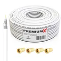 Produktbild: PremiumX 10m Koaxialkabel 135dB 4-fach SAT TV Koax Kabel Antennenkabel F-Stecker