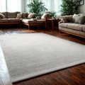 Produktbild: MY-RUG WoolHeaven Handgemachter Wollteppich aus gewalkter Schurwolle, weicher Handweb-Teppich, Natur Wohnzimmerteppich, Wendeteppich, robust & pflegeleicht, WoolHeaven, weiß, eckig 90 x 60 cm