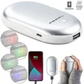 Produktbild: PEARL 2in1-Powerbank mit Handwärmer, 4.000 mAh, 3 Temperaturstufen, silber
