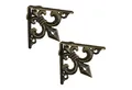 Produktbild: relaxdays Wandregalhalter Regalwinkel Gusseisen antik 2er Set, Bronze