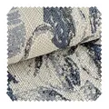 Produktbild: NOVELY® exquisit Florenz - Polsterstoff im Leinen-Look mit Blumenmuster - Schwer entzündbarer Möbelstoff - Pflegeleichte Meterware 1lfm (05 Navy Dunkelblau Beige)