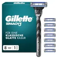 Produktbild: Gillette Mach3 Rasierer Herren — Inkl.1 Nassrasierer und 8 Rasierklingen mit 3-Fach Klinge, Geschenk für Männer — Schwarz