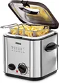 Produktbild: Princess 182611 Mini Fritteuse + Fondue Geruchsfilter 840 W 1,2 Liter Edelstahl