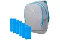 Produktbild: ToCi Kühltasche 16L Kühlrucksack Kühltasche Grau Picknick Rucksack + 6x Kühlakku 200ml