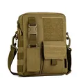 Produktbild: HUNTVP Taktisch Umhängetasche Molle Schultertasche Militär Crossbody Bag Wasserdicht Tragetasche Army Messengerbag querformat Crossbag Tactical für Outdoor Sport Trekking Wandern Camping,Braun