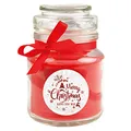 Produktbild: HS Candle Duftkerze 'Weihnachten' im Bonbonglas (mit Deckel), Rose, Ideal zur Adventszeit/Weihnachtszeit