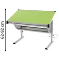 Produktbild: Mendler Kinderschreibtisch Oxford, höhenverstellbar, 118 x 62-92 x 68cm, grün