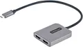 Produktbild: StarTech.com USB C MST Hub - USB-C auf Dual HDMI 4K 60Hz - 2 Port Multidisplay HDMI Adapter - Thunderbolt 3/USB C auf 2x HDMI - 2 HDMI monitore auf USB C/TB3 anschließen - 30cm Kabel - Nur Windows kompatibel (MST14CD122HD)
