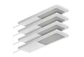 Produktbild: SO-TECH® LED Unterbauleuchte LED Möbelleuchte GIULIA II, stufenlos dimmbar, LED fest integriert, Warmweiß, 4er Set warmweiß ohne Sensor inkl. 33W Trafo, silbergrau