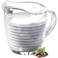 Produktbild: KADAX Milchkännchen aus Glas, Milchkanne mit Griff, Sahnekanne, Krug, Sauciere, kleine Glaskanne für Milch, Sahne, Sauce, Kaffee, einfach zu reinigen, transparent (200 ml, Streifen)