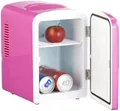 Produktbild: Rosenstein & Söhne Dosenkühlschrank: Mini-Kühlschrank AC/DC, 12/230V 4l, mit Warmhalte-Funktion, pink (ACDC Kühlschrank, Minikühlschrank Auto, Zigarettenanzünder)