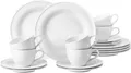 Produktbild: Seltmann Weiden Kaffeeservice Geschirr-Set, Service Beat (18-tlg), 6 Personen, Porzellan, Teller, Tassen, Untertassen, Rillendekor, 18 Teile, für 6 Personen