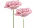 Produktbild: Kunstblume Deko Wachsrosen Rosa Künstliche Blumen Tischdeko Hochzeit Ø8cm, 12 St, Viana, Höhe 5 cm