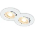 Produktbild: LED Einbaustrahler 2er Set Spot 230V Deckenleuchte Schwenkbar Warmweiß Weiß Ø8cm