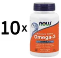 Produktbild: 10 x NOW Foods Omega-3 Molecularly Distilled Fish Oil - 100 (109,99 EUR/kg)