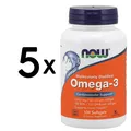 Produktbild: 5 x NOW Foods Omega-3 Molecularly Distilled Fish Oil - 100 (119,90 EUR/kg)