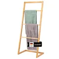Produktbild: bremermann Handtuchhalter, 4 Stangen, Handtuchständer, Handtuchleiter, Bambus
