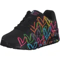 Produktbild: Skechers Damen James Goldcrown UNO-Highlight Love Sneaker, Black and Multi Heart Print Duraleather/Bla, 37 EU