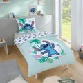 Produktbild: Lilo und Stitch Bettwäsche Türkis für Kinder aus 100% Baumwolle in 135x200 80x80 cm mit Reißverschluss