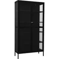 Produktbild: vidaXL Vitrine Schwarz 90x40x180 cm Stahl und Gehärtetes Glas