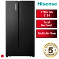 Produktbild: Side by Side Kühl-Gefrier-Kombination Hisense RS677N4AFC Kühlschrank 190cm