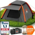Produktbild: ELONEO aufblasbares Zelt für 1-3 Personen mit Vordach & Luftpumpe, Camping Zelt wasserdicht, Luftzelt ultraleicht, Inflatable Tent, Glamping Zelt ... - Grau