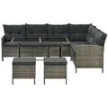 Produktbild: Juskys Loungegarnitur, Grau, Kunststoff, 4, Loungemöbel, Gartenlounge-Sets