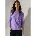 Produktbild: Strickpullover CECIL, Damen, Gr. XL (44), lila (lila melange), Web, 37% Baumwolle, 34% Polyacryl, 26% Polyester, 3% Elasthan, unifarben, gerade normal, Rundhals, Bündchen, Pullover, aus softem Materialmix