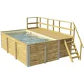 Produktbild: Weka Massivholzpool 595 Gr.1 Technikraum/Sonnendeck 490x309x203 cm SandMix
