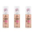 Produktbild: essence stay ALL DAY 16h long-lasting Foundation, Make Up, wischfest, wasserfest, Nr. 30 Soft Sand, nude, langanhaltend, mattierend, matt, vegan, ölfrei, wasserfest, 3er Pack (3 x 30ml)