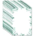 Produktbild: 50x Briefpapier DIN A4 beidseitig Bedruckt - Blanko Briefpapier Set zum Beschriften und Bedrucken für Hochzeit, Geburtstag, Einladungen (A4, Eukalyptus)