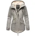Produktbild: Marikoo Winterjacke Manolya stylischer Kurzmantel mit weichem Teddyfell-Futter grau S (36)