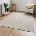 Produktbild: Steffensmeier Handwebteppich Landshut exklusiv | Wolle (Schurwolle) gewalkt, Natur, handgewebt, Größe: 60x110 cm Wohnzimmer und Schlafzimmer