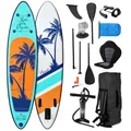Produktbild: BRAST SUP Board Tropic | Aufblasbares Stand up Paddle Set | 320x81x15cm | 6 Designs | 5 Jahre Garantie | inkl. Sonderzubehör | 2in1 Paddel Kajak-Sitz Action-Cam-Halterung Fußschlaufe Pumpe Rucksack