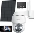 Produktbild: COOAU 2K Solar Überwachungskamera Außen Akku mit PTZ, IP Kamera Wlan Outdoor mit Farbnachtsicht , PIR Bewegungsmelder, 2-Wege-Audio, Arbeit mit Alexa