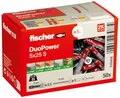 Produktbild: fischer DuoPower 5 x 25 S, Universaldübel mit Sicherheitsschraube, 2-Komponenten-Dübel, Kunststoffdübel zur Befestigung in Beton, Ziegeln, Stein, Gipskarton uvm., 50 Dübel + 50 Schrauben