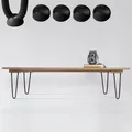 Produktbild: Hairpin Legs 4er-Set Stahl 40 cm, 2 Streben 12 mm, schwarz, mit Bodenschonern
