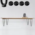 Produktbild: 4x Hairpin Legs 10cm Möbelbein Schwarz Tischgestell Haarnadelbein Tischbein - Melko