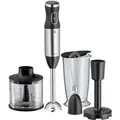Produktbild: Stabmixer-Set Kult X schwarz/silber, 600 Watt, mit Zerkleinerer, Schneebesen und Kartoffelstampfer