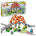 Produktbild: LEGO DUPLO Eisenbahnbrücke und Schienen – Erweiterungsset - Lernspielzeug für Kleinkinder – inkl. 8 Gleisstücke, Brücke, Schranke & Aktionsstein – Geschenk für Jungen & Mädchen ab 2 Jahren - 10426
