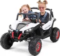 Produktbild: Actionbikes Motors UTV Buggy MX | 4x4 Allrad - Kinder Elektro Auto - 2,4 GHz Fernbedienung - 2 x 12 V Motoren - USB - AUX - Bluetooth (Schwarz/Weiß)