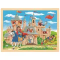 Produktbild: goki 57335 - Einlegepuzzle Ritterburg - 96 robuste Teile aus Holz - buntes Farbd